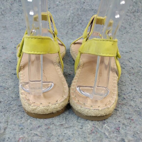 Madewell The Hallie Espadrille Sandals Womens Size 7.5 Shoes Yellow Leather - Picture 6 of 12